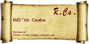 Róth Csaba névjegykártya