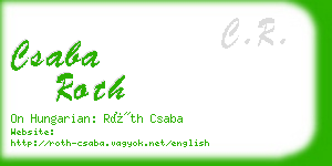 csaba roth business card